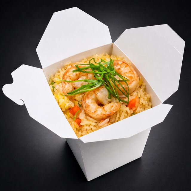 Рис wok с креветками